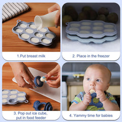 btrfe silicone baby food freezer tray for batch prep.