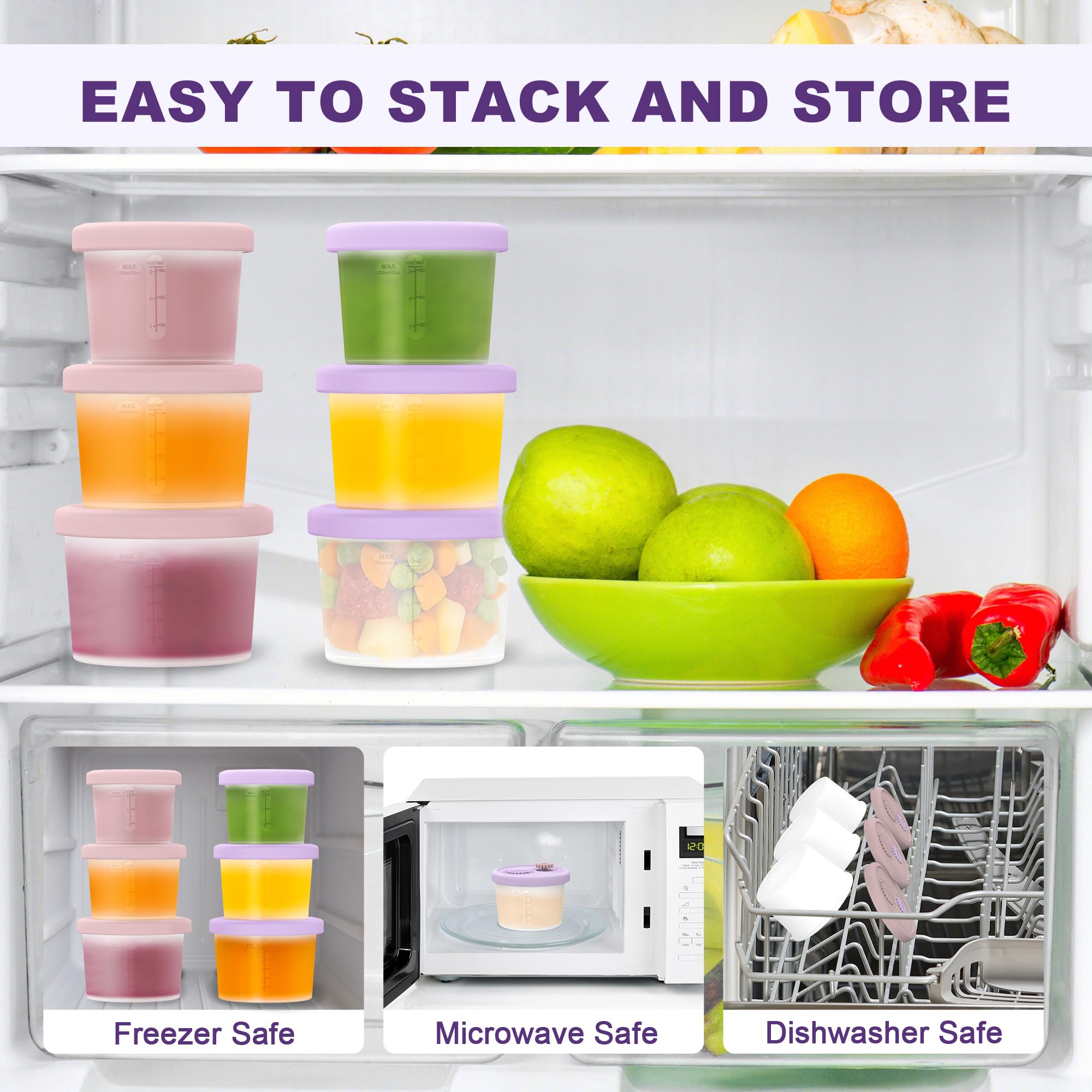 btrfe stackable design fits neatly in fridge and freezer