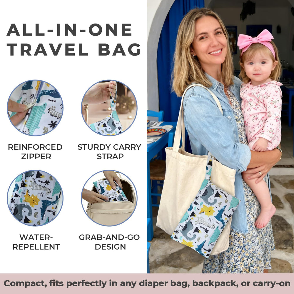 BTRFE storage bag keeps utensils organized in a diaper bag