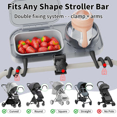 btrfe universal stroller snack tray dishwasher safe silicone tray quick cleanup