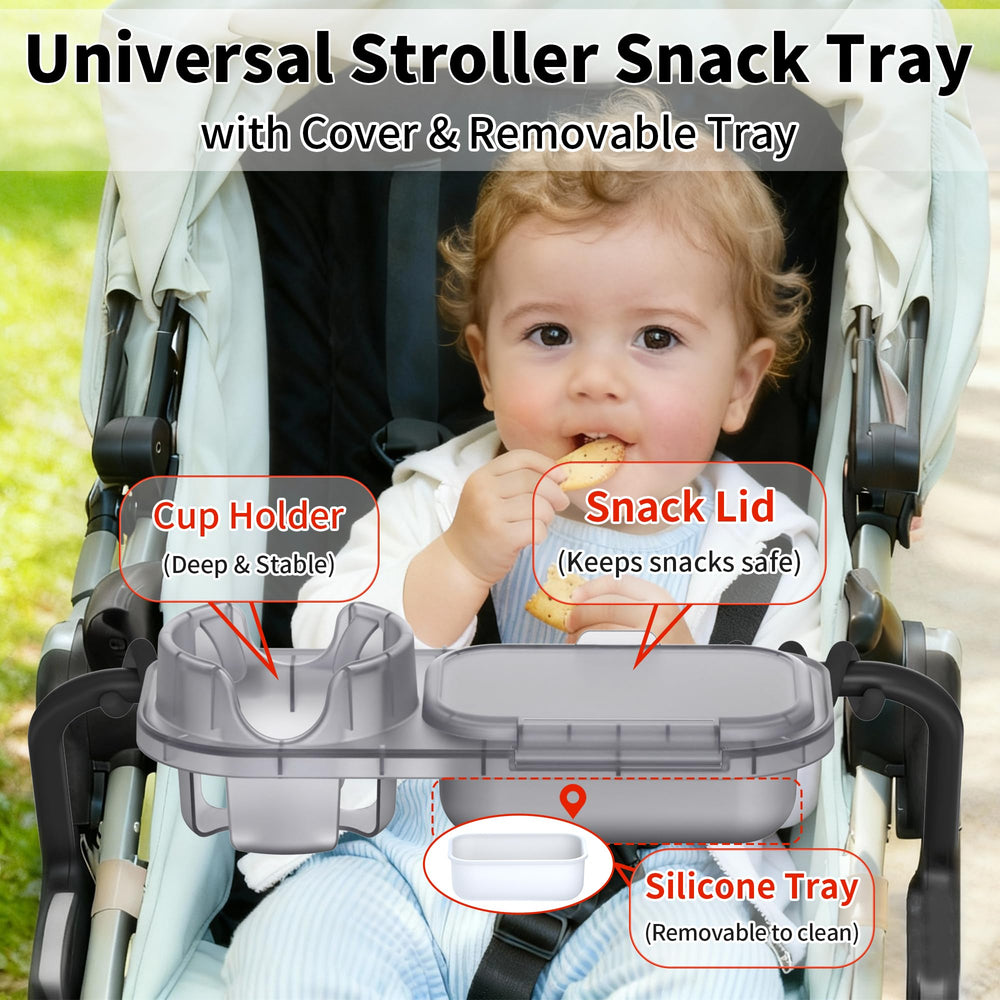 btrfe universal stroller snack tray dust cover keeps snacks clean during outings