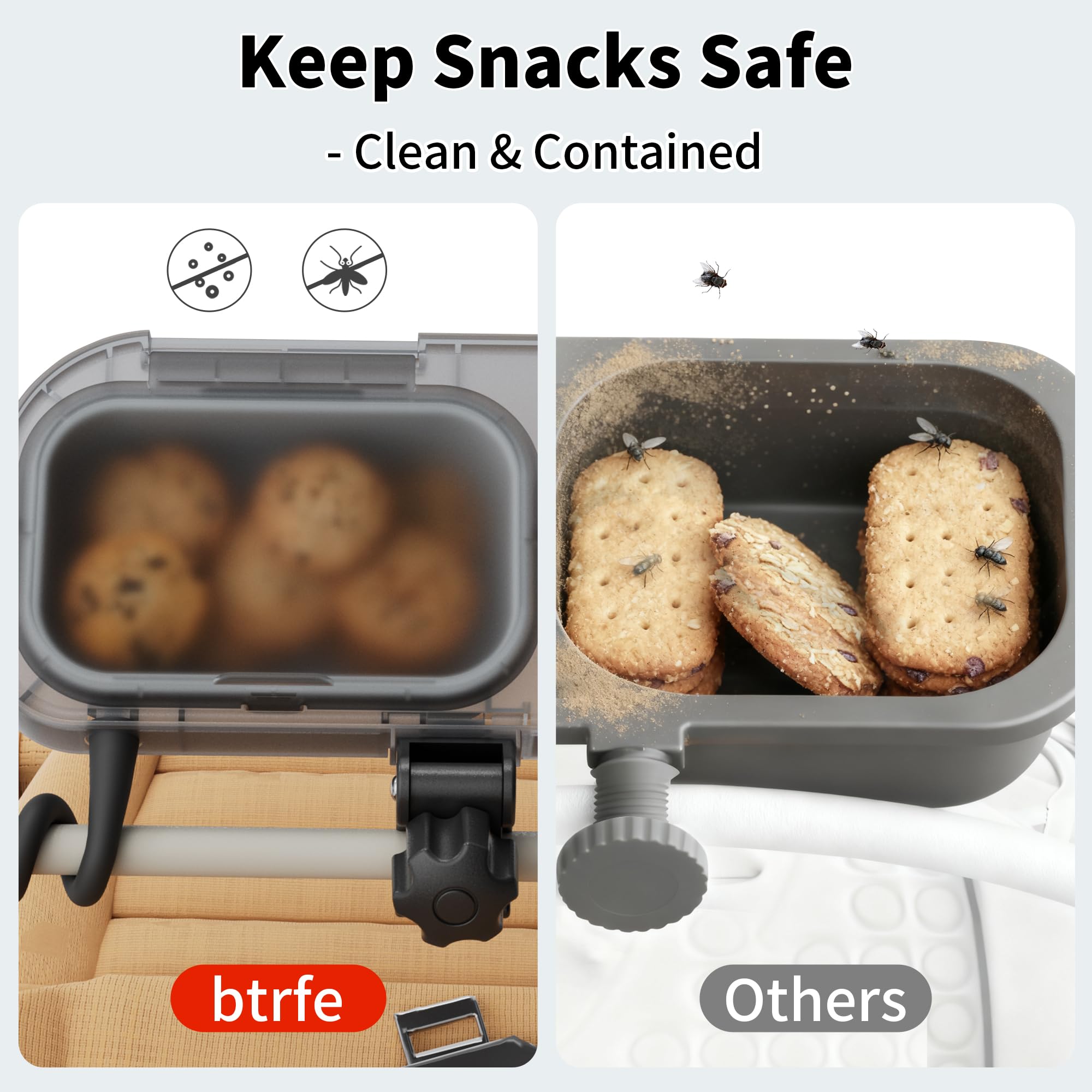 btrfe universal stroller snack tray large snack compartment roomy space for snacks