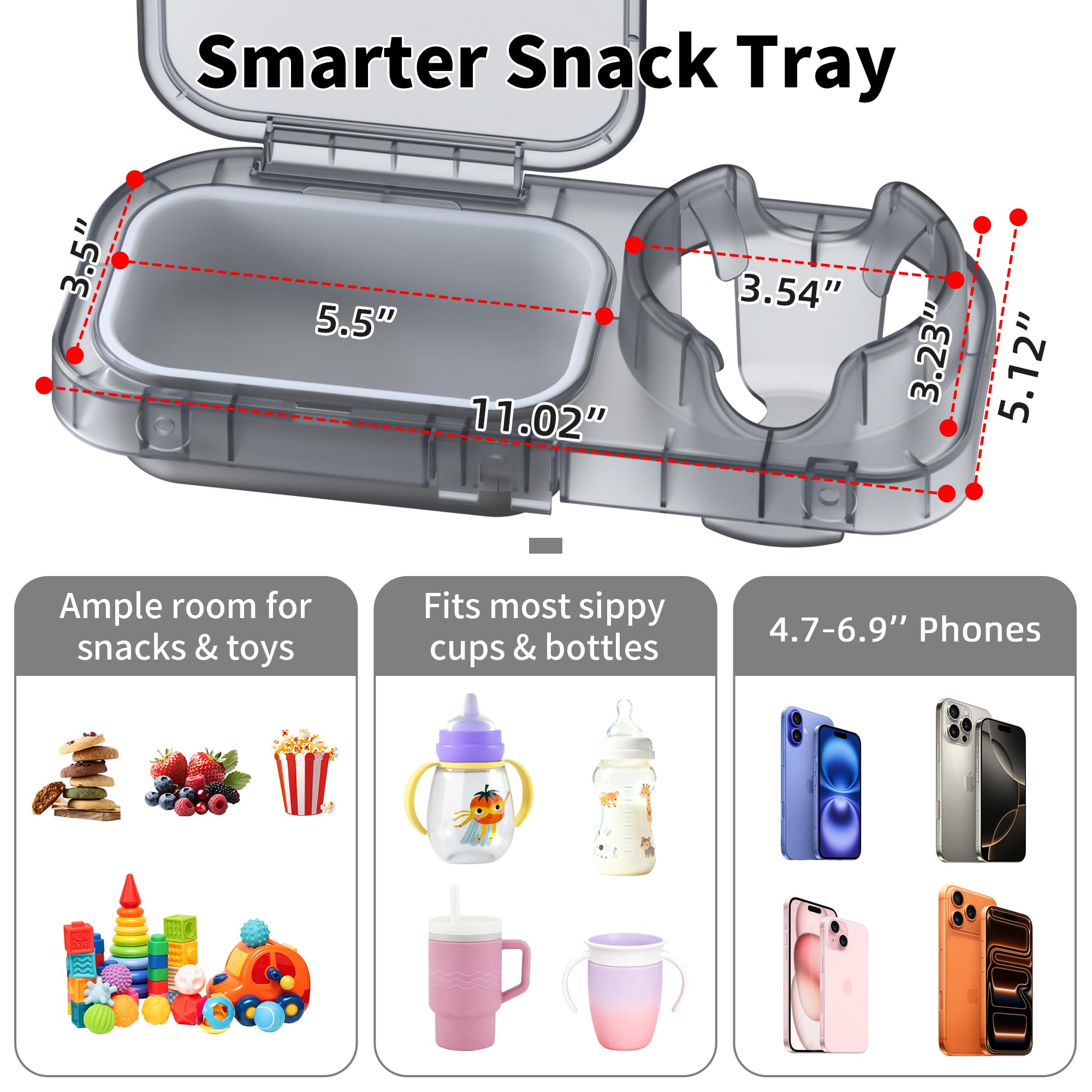 btrfe universal stroller snack tray universal fit works with Uppababy Vista V2 and more