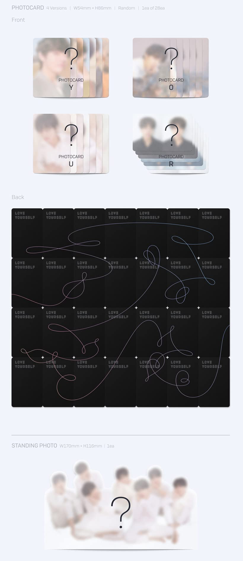 BTS Love Yourself Tear Y Version standing photo for display and collection