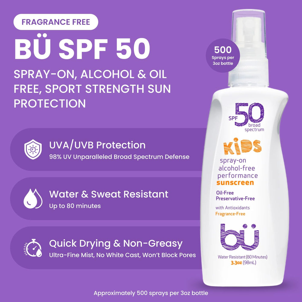 bu BU SPF 50 Kids Sunscreen clear application swatch demonstrates invisible coverage.