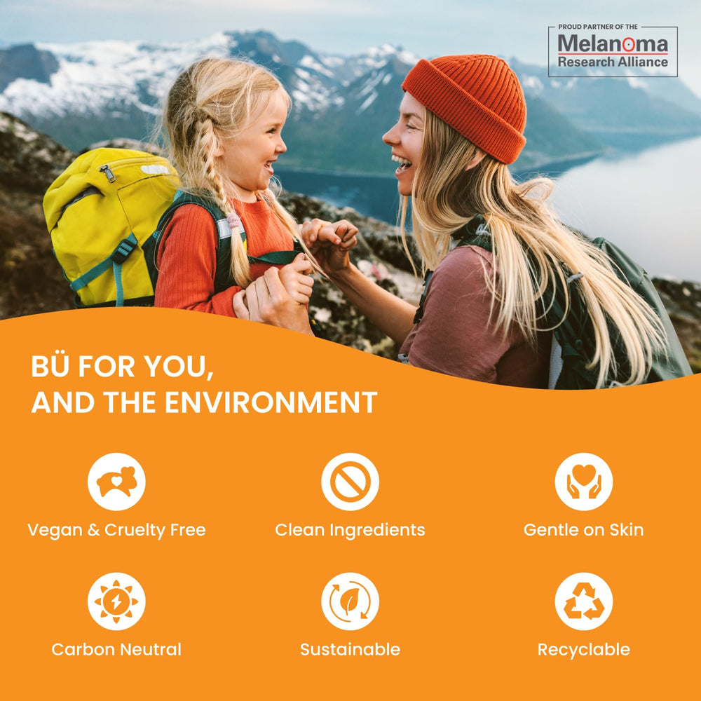 bu BU SPF 50 Kids Sunscreen bottle carries no parabens or oxybenzone.