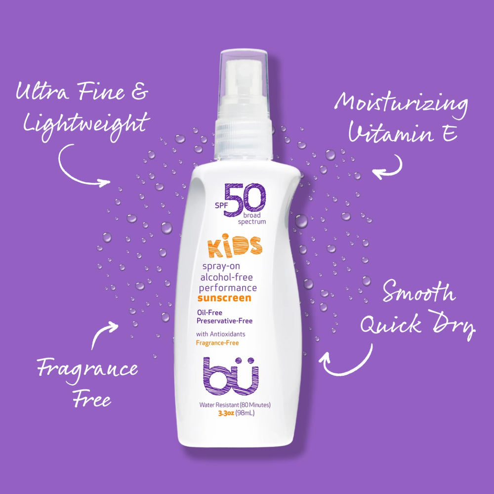 bu BU SPF 50 Kids Sunscreen offers up to 80 minutes water resistance.