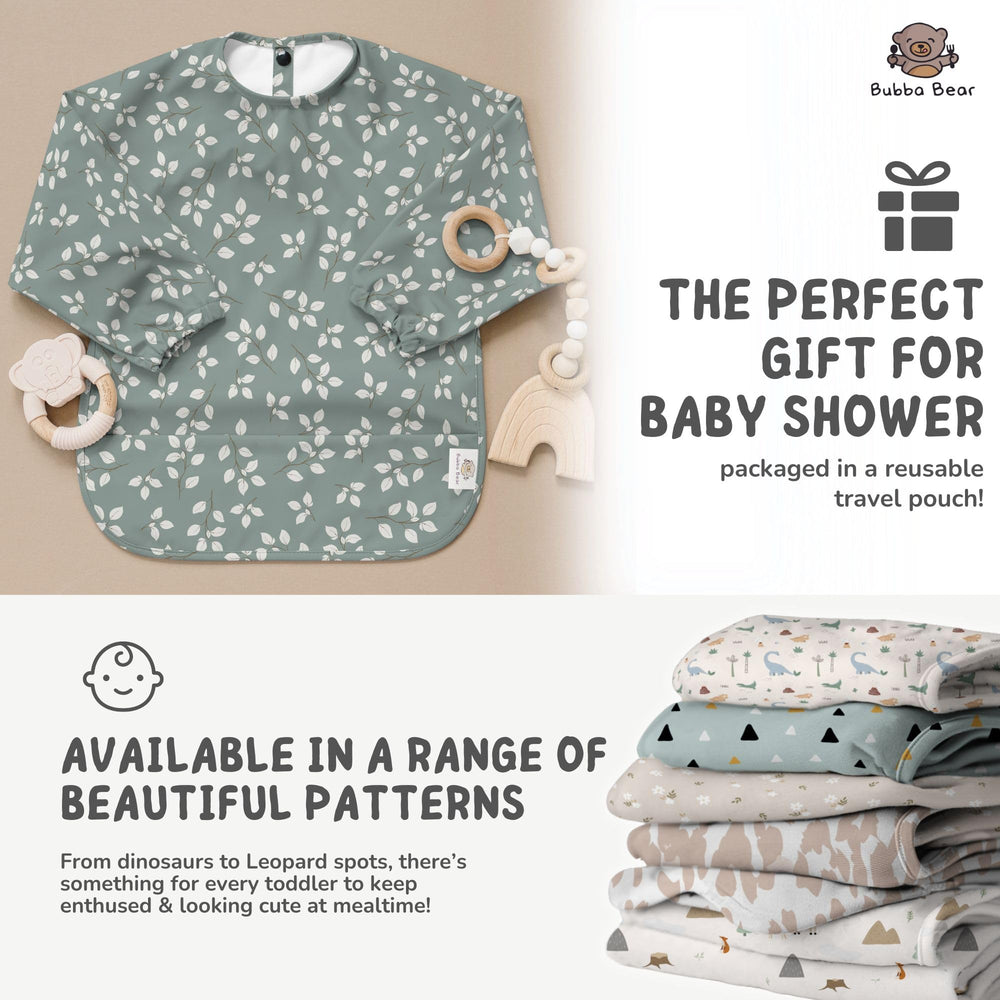 Bubba Bear 100 percent recycled polyester bib offers eco-conscious protection.