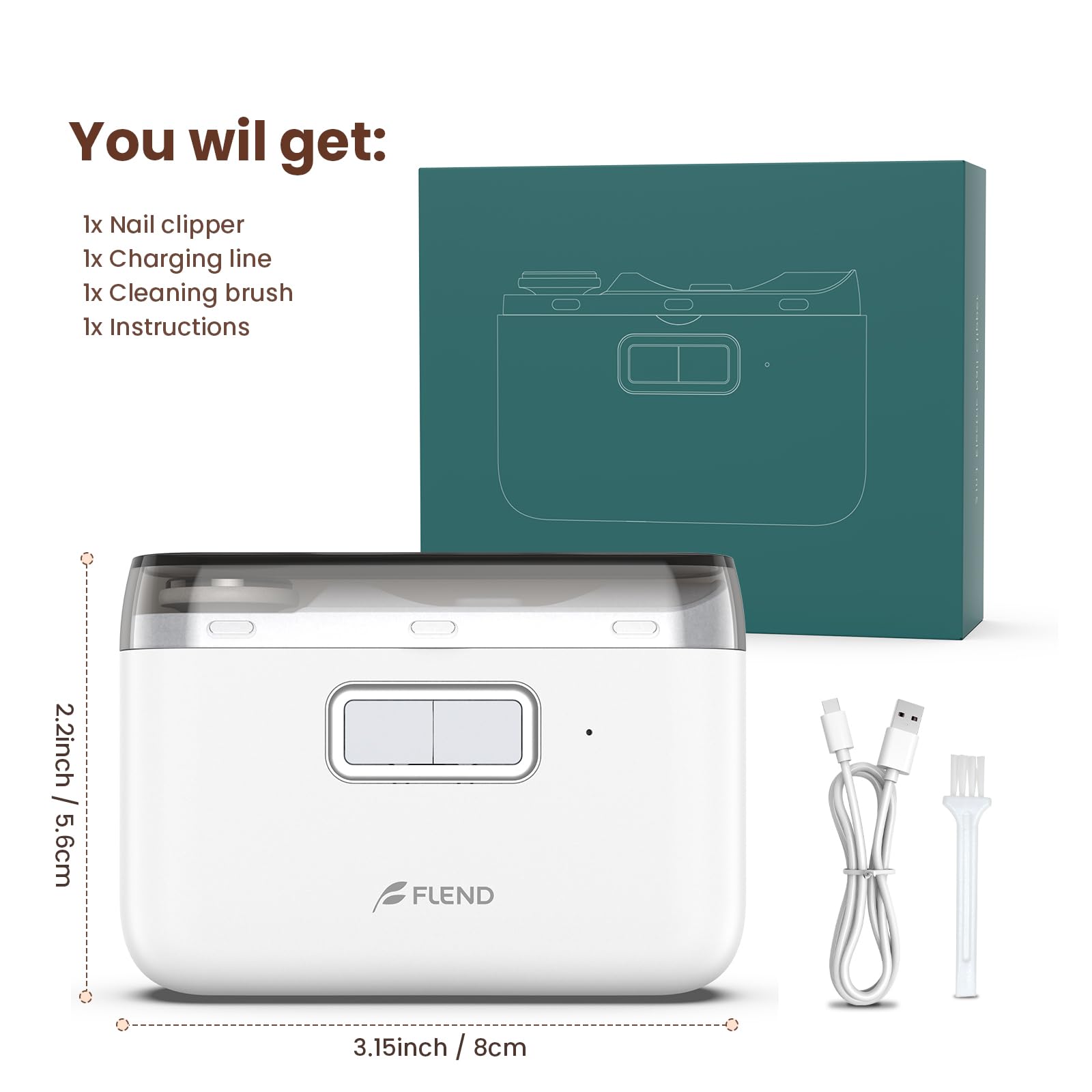 Bubbacare electric nail clipper compact design portable and travel-ready