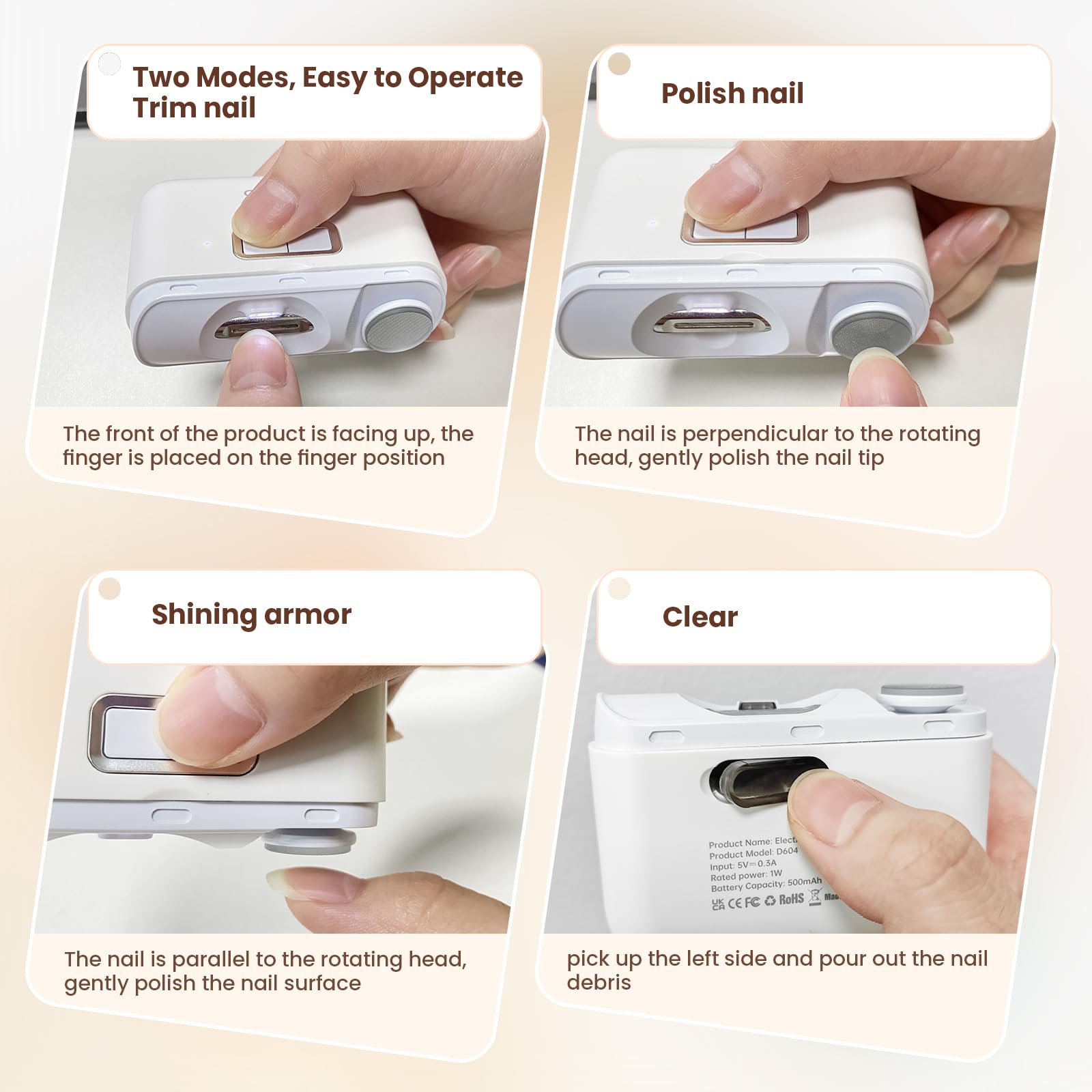 Bubbacare electric nail clipper night-use friendly for baby nails
