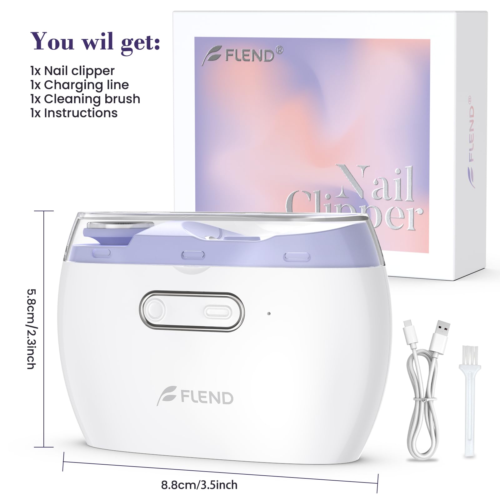 Bubbacare nail trimming kit includes brush and instruction for easy setup.