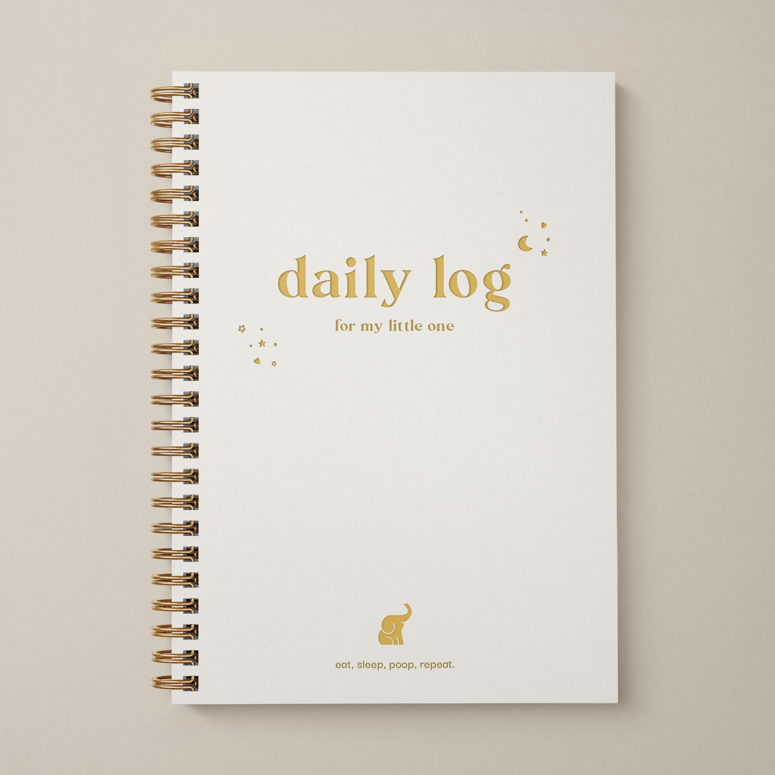 Bubbarino baby logbook cover in beige-gold with durable PU leather for daily use