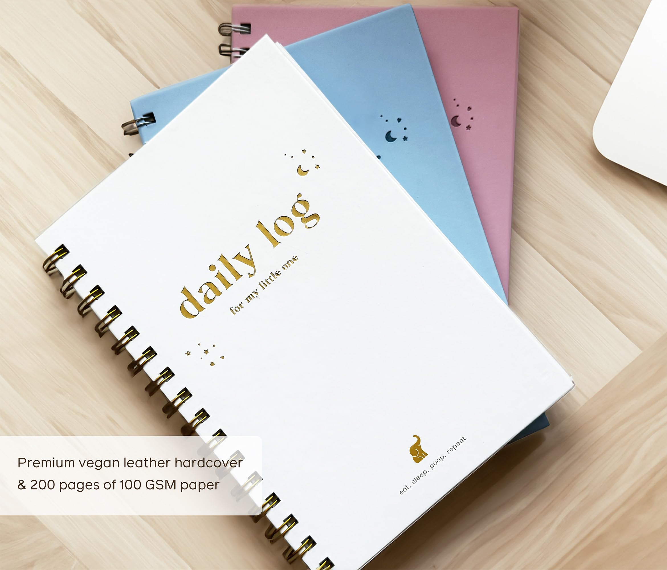 Bubbarino nursery logbook detail: diaper changes, feeds, milestones at a glance