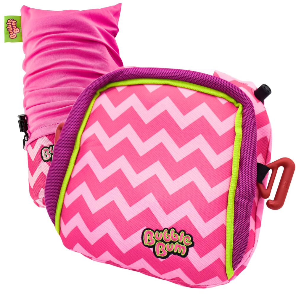 Bubblebum Booster Seat pink simple, portable safety on family road trips.
