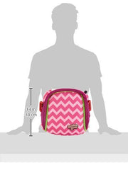 Bubblebum Booster Seat pink demonstrates three-across fit in compact backseats.