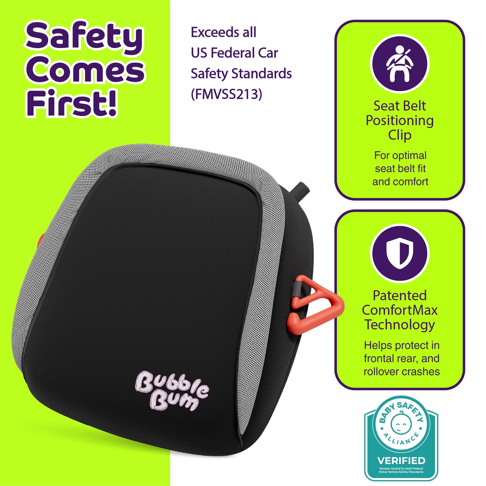 BubbleBum three-across backseats - maximizes seating in compact cars.