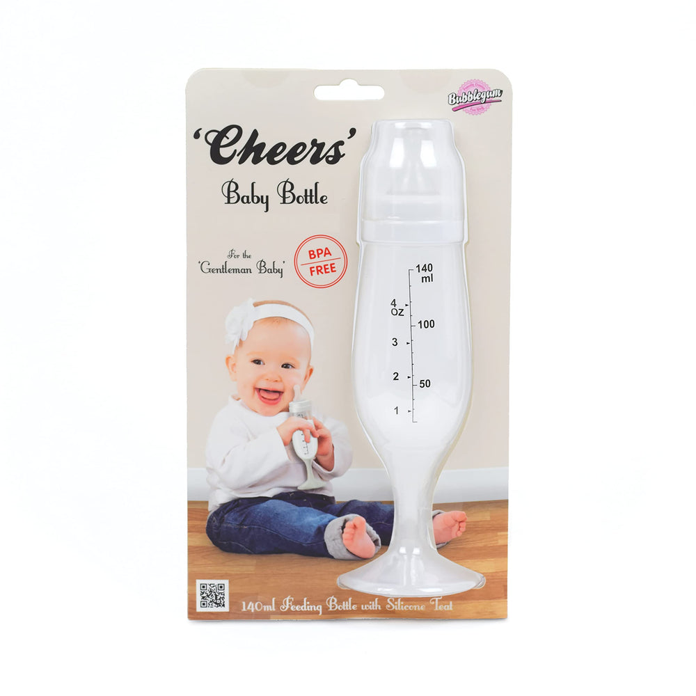 Bubblegum Stuff Cheers baby bottle with rocket design for playful celebration feeding