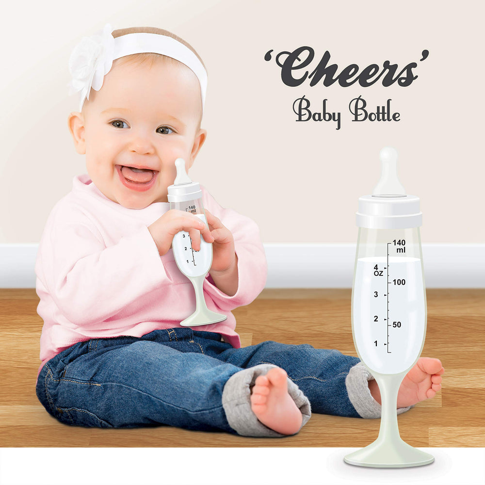 Bubblegum Stuff Cheers bottle close-up shows silicone teat for easy, spill-free feeding