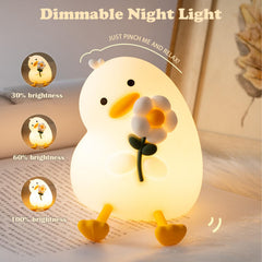 Bubbleimage night light duck hold phone: built-in stand for hands-free use.