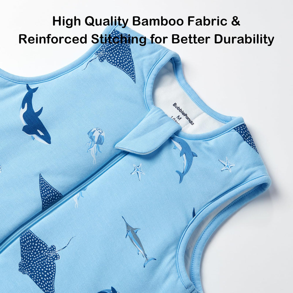 Okayinn BubblePanda baby movement scene shows breathable fabric for year-round wear.