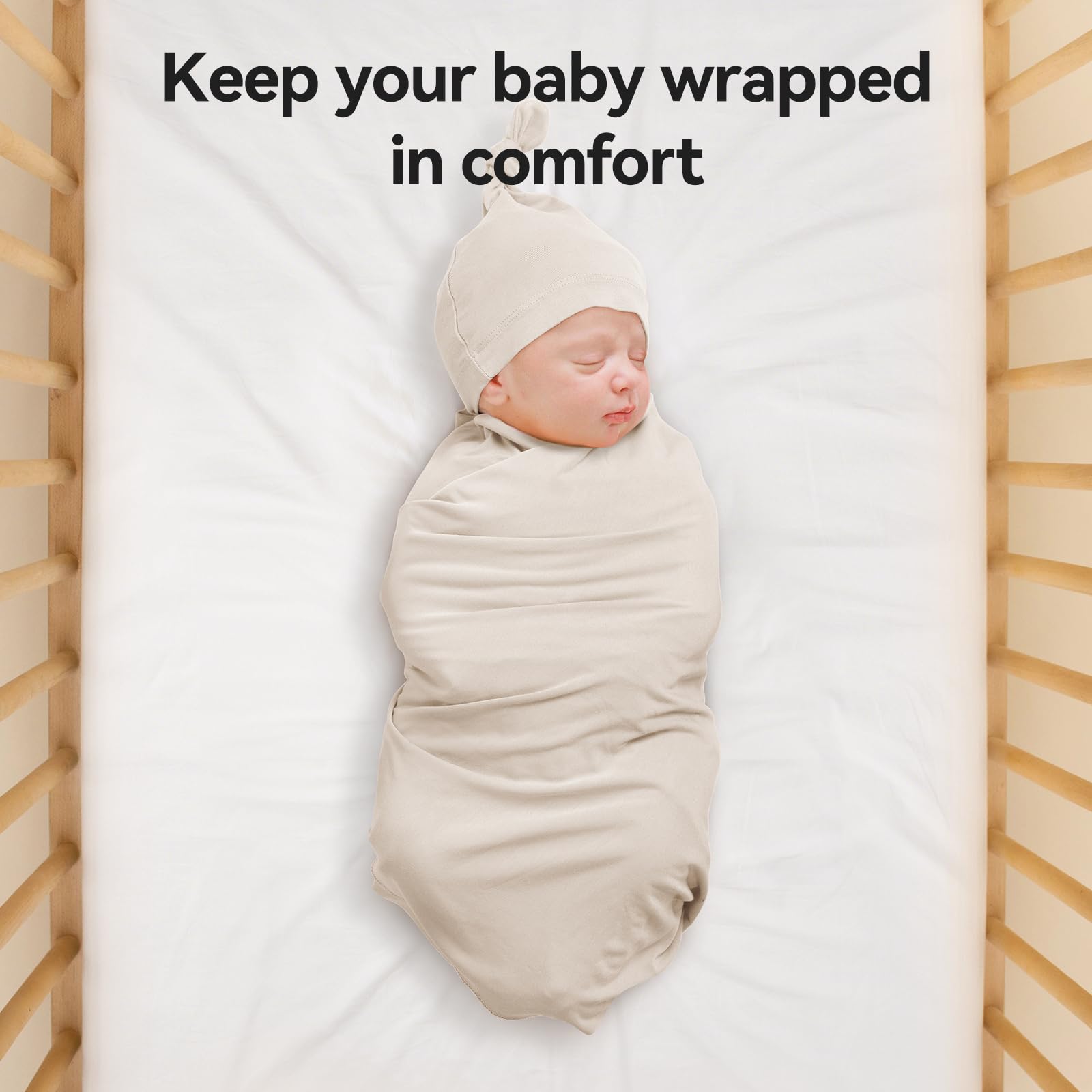 BubblePanda stretchy bamboo fabric closeup emphasizes breathable comfort during gentle swaddling.