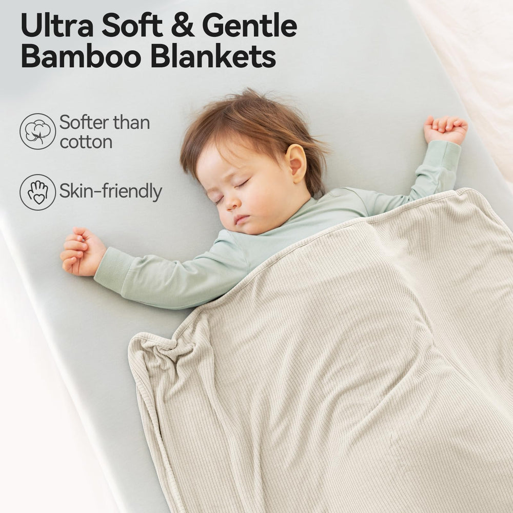 BubblePanda bamboo blanket breathable weave highlights all-season moisture-wicking comfort.