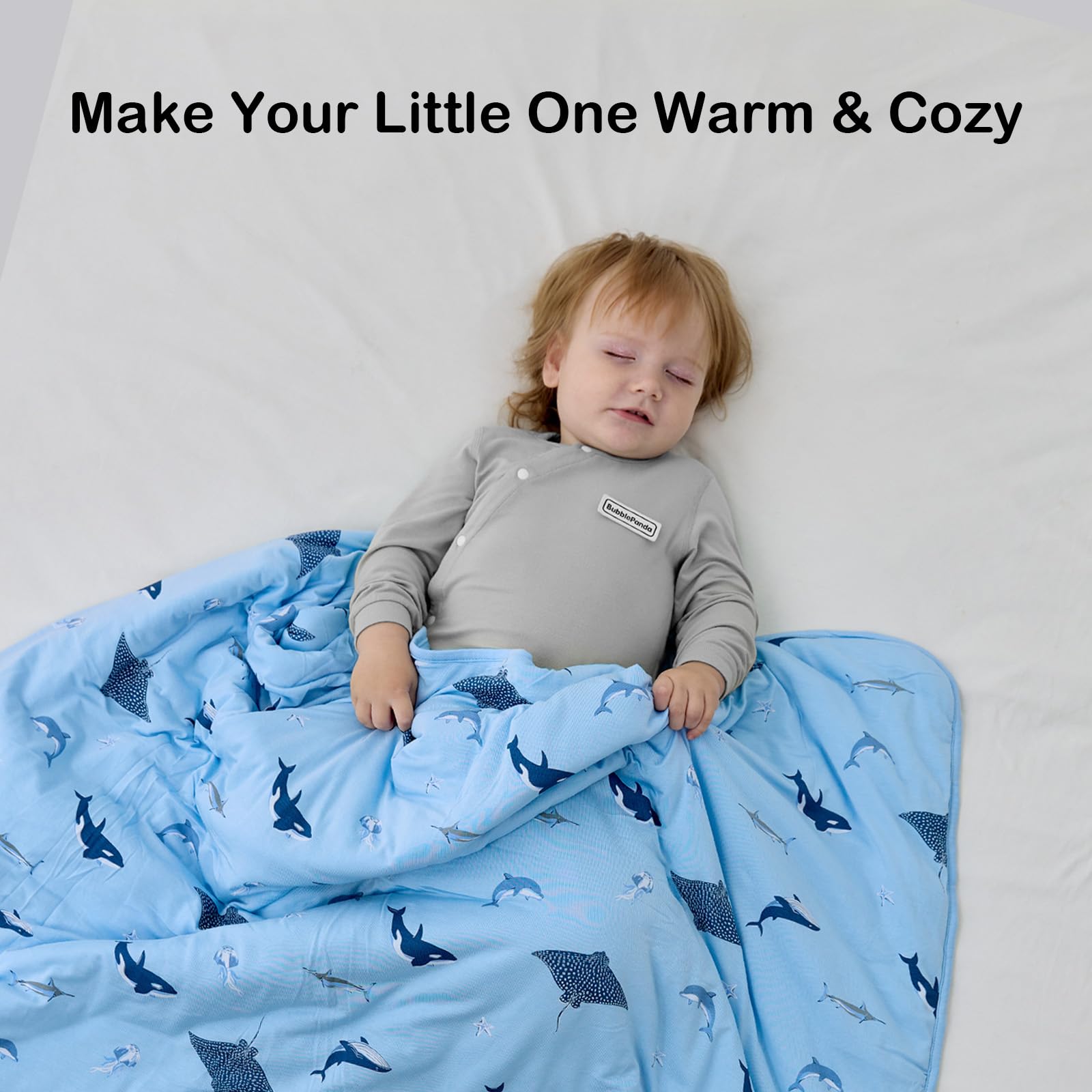 BubblePanda bamboo blanket features durable stitching for everyday wear.