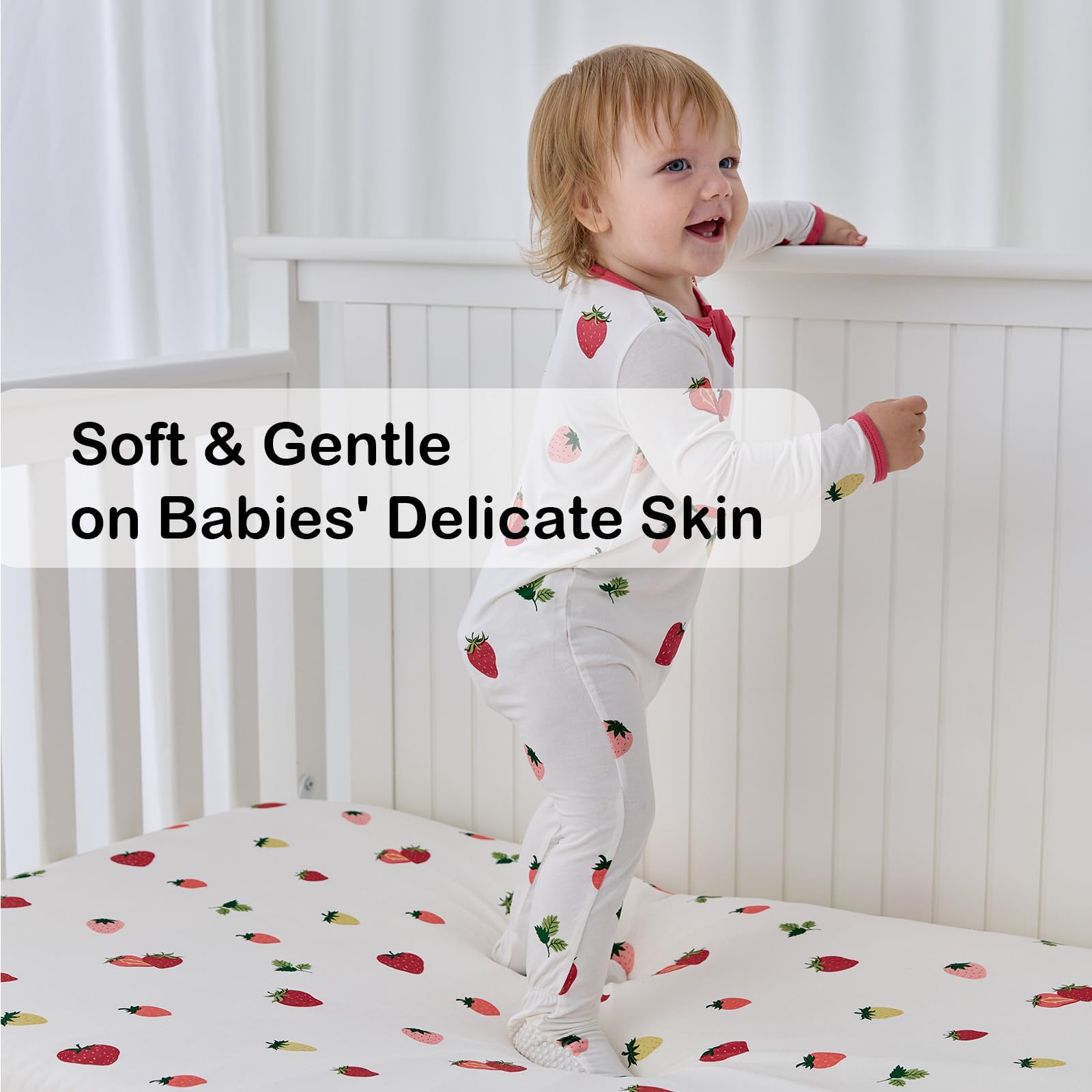 BubblePanda bamboo crib sheet is machine washable for easy care