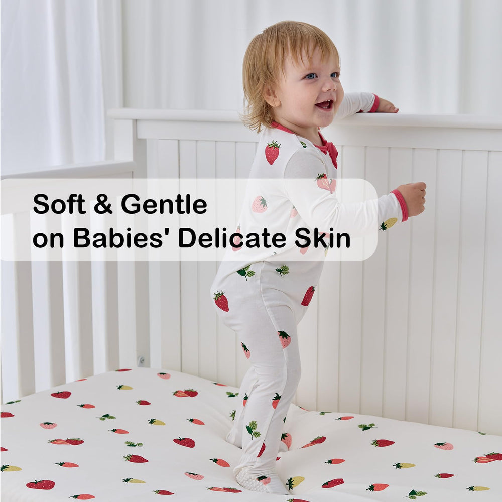 BubblePanda bamboo crib sheet is machine washable for easy care