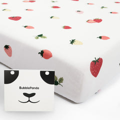 BubblePanda bamboo crib sheet closeup shows buttery softness for delicate skin