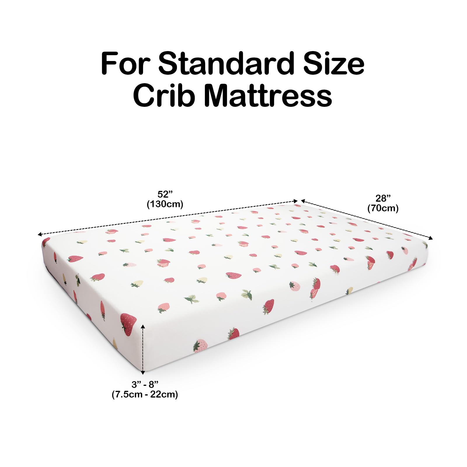 BubblePanda unisex strawberry design crib sheet suits boys and girls