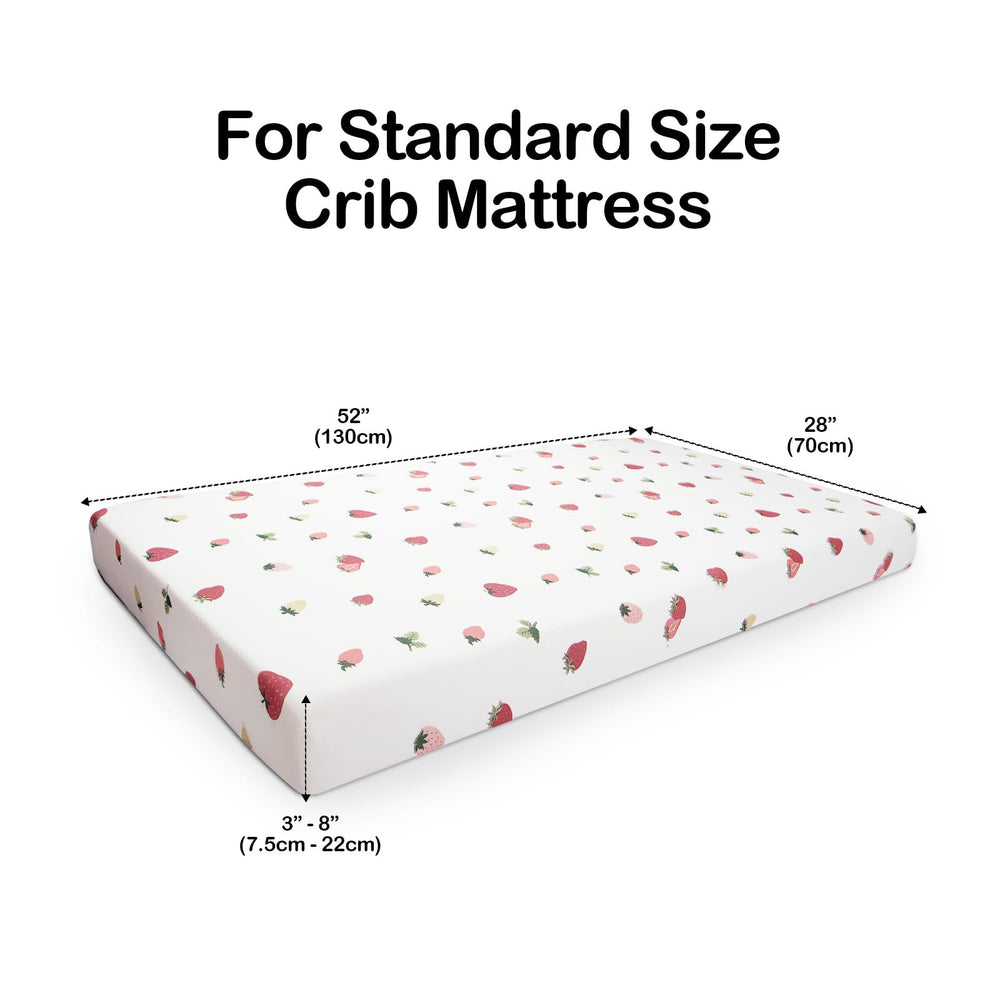 BubblePanda unisex strawberry design crib sheet suits boys and girls