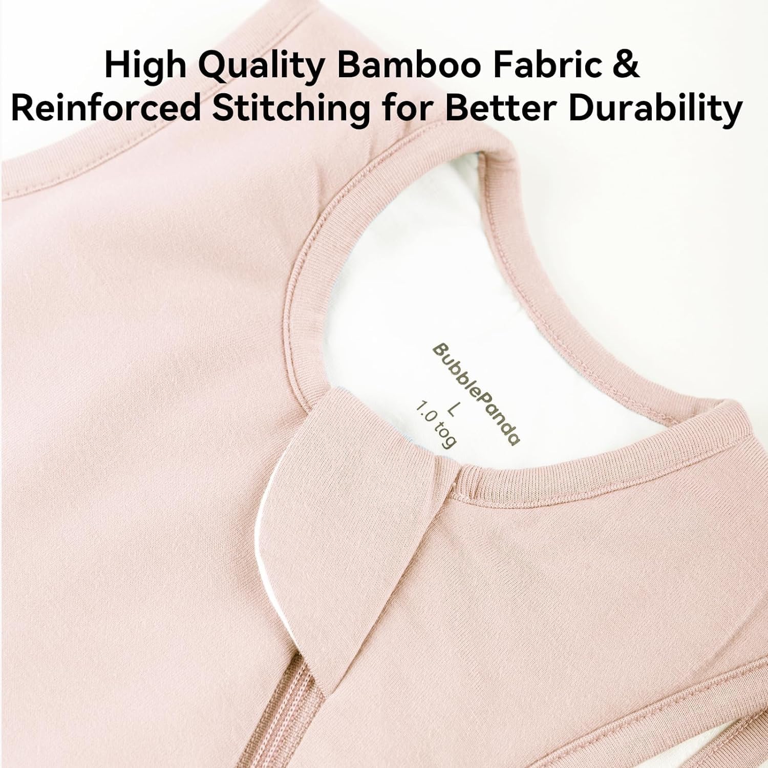 BubblePanda bamboo sleep sack breathability keeps baby cool and dry.