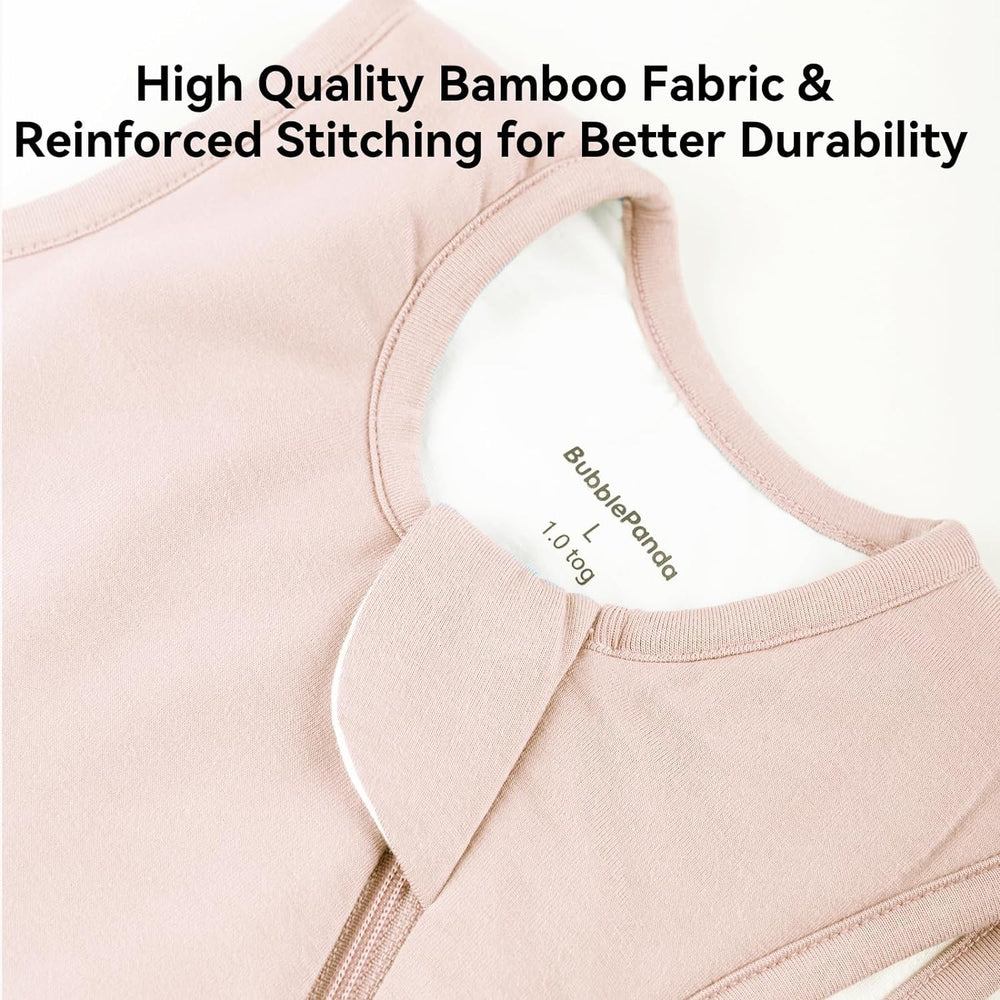 BubblePanda bamboo sleep sack breathability keeps baby cool and dry.