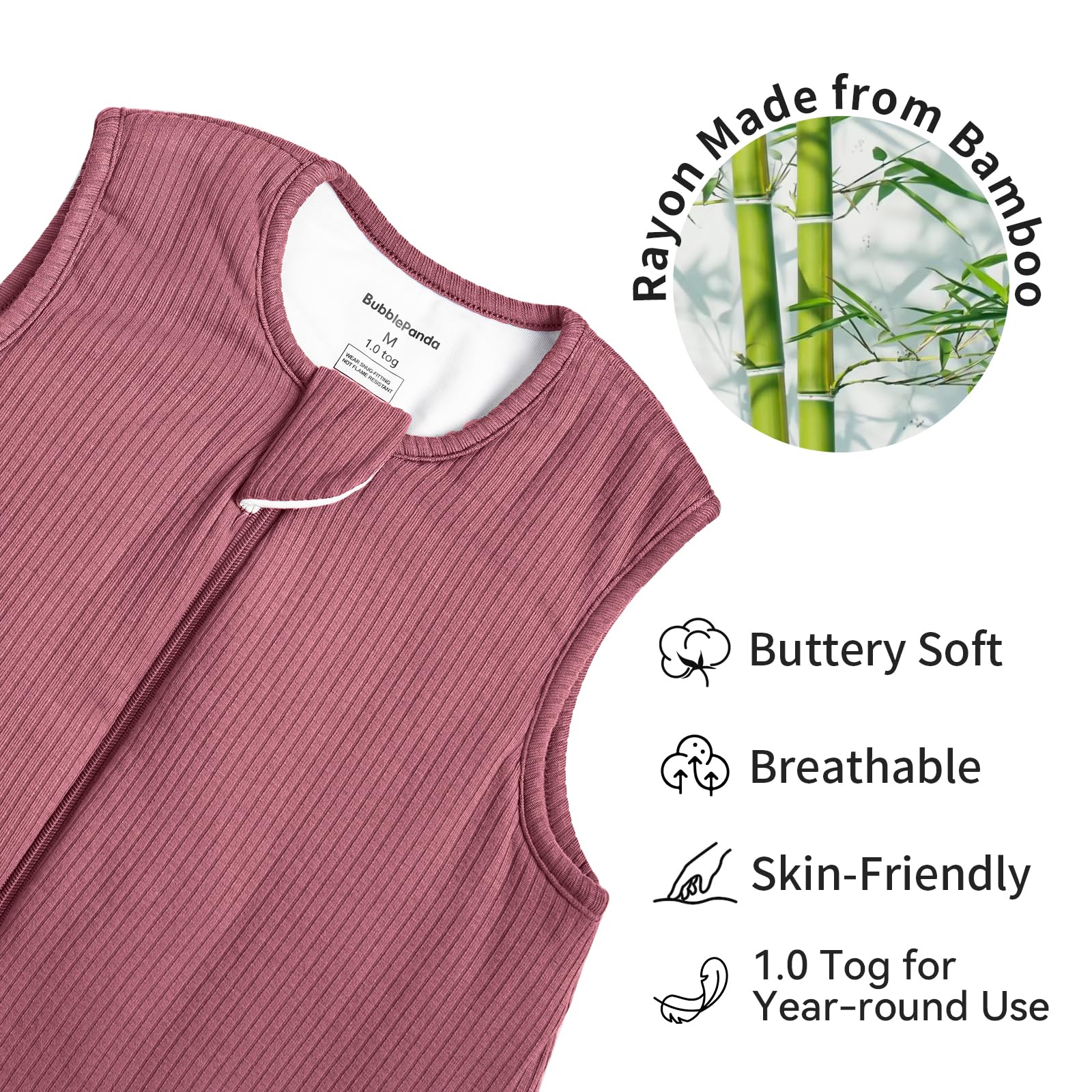 BubblePanda sleep sack side view—unrestricted movement for active toddlers.