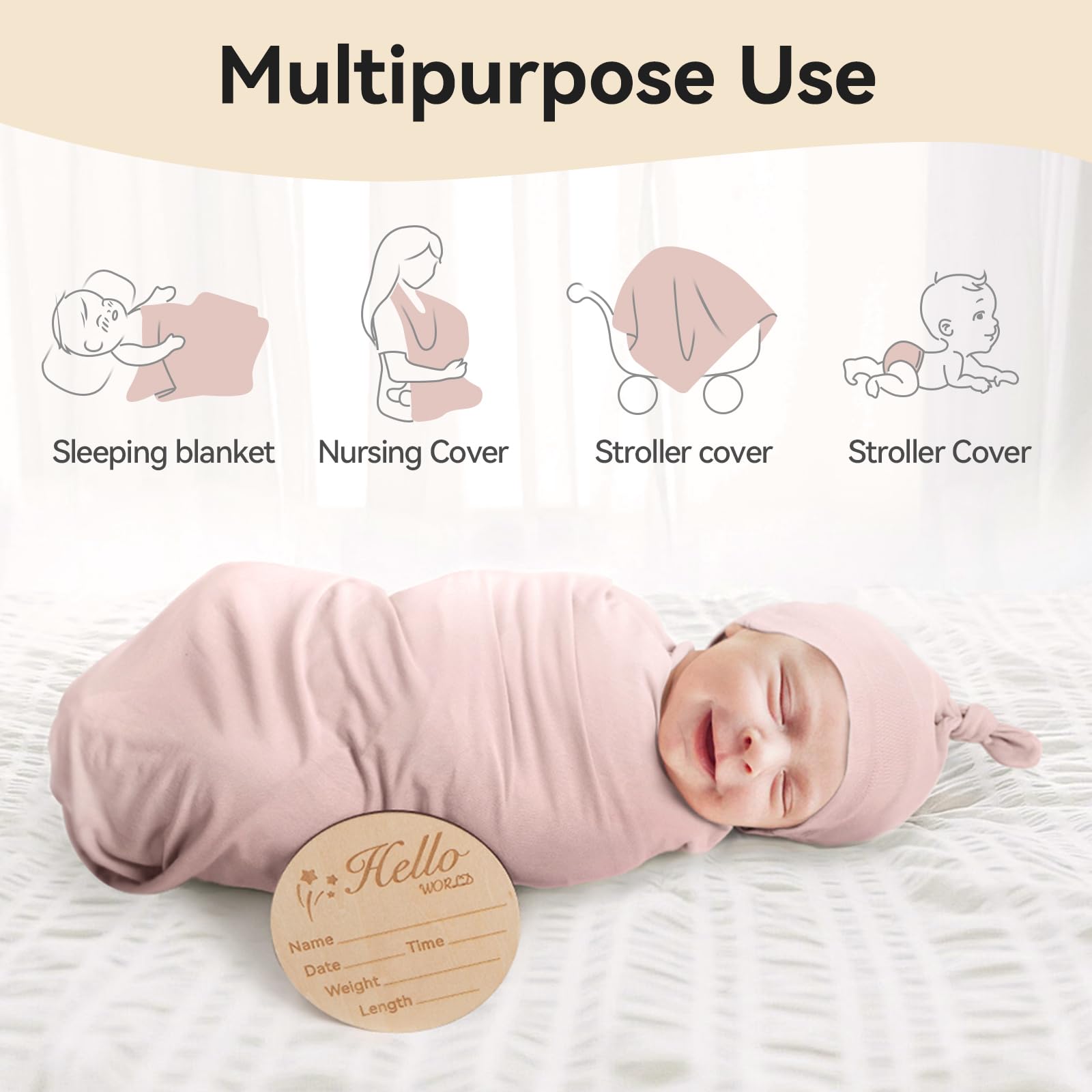 BubblePanda birth announcement card included for keepsake moments