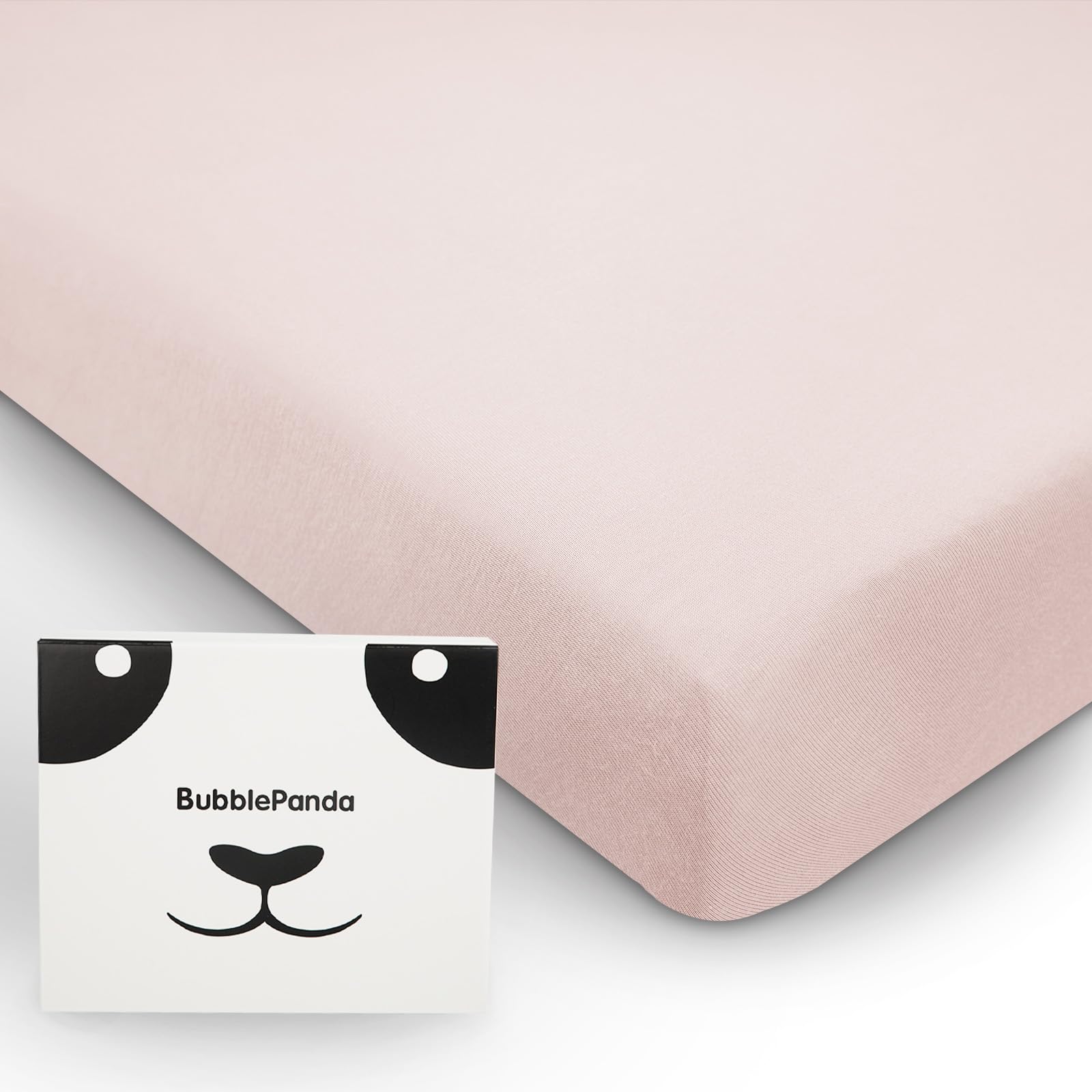 BubblePanda crib sheet pink soft fabric for sensitive skin and cozy naps