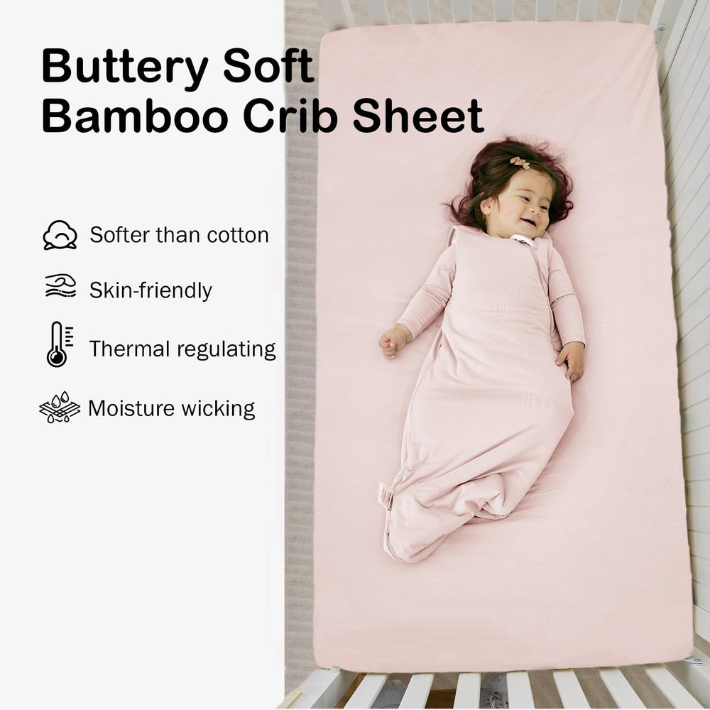 BubblePanda crib sheet stretchy-fitted shows 360-degree elastic for secure fit on standard cribs