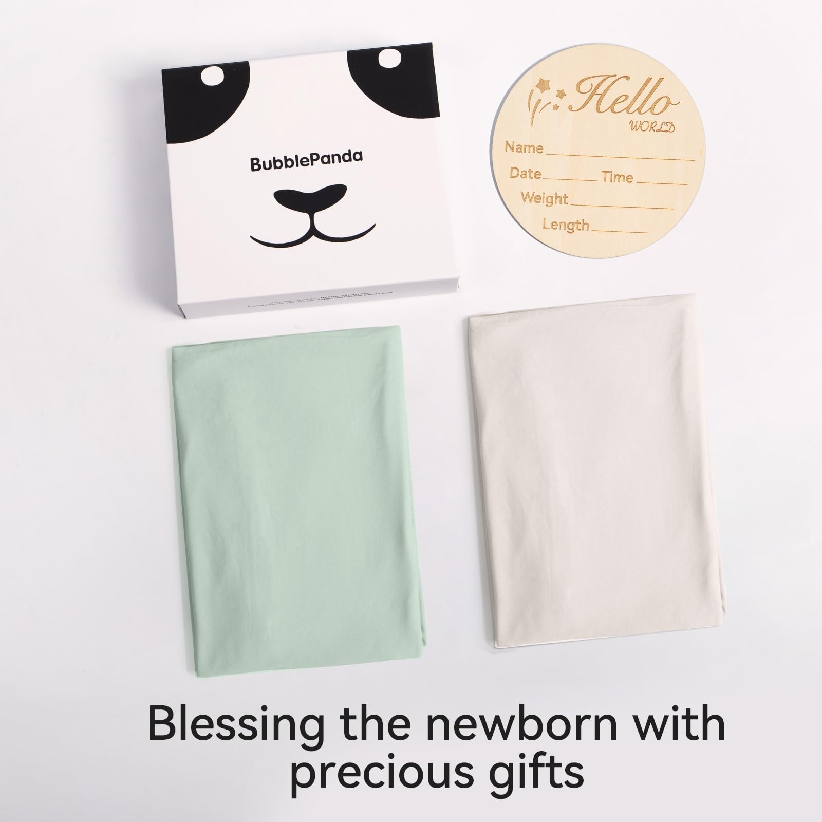 BubblePanda gift-ready swaddle set for baby showers and new arrivals.