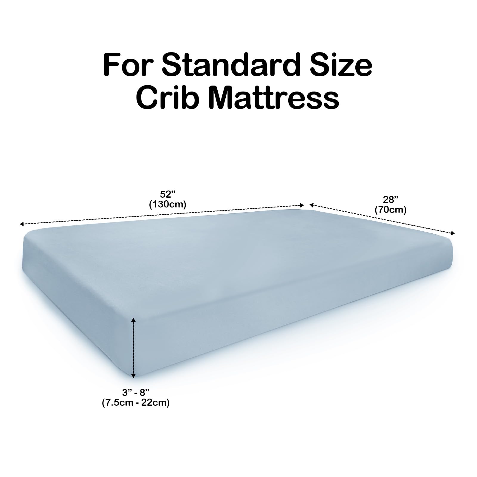 BubblePanda neutral blue crib sheet in nursery demonstrates versatile, gender-neutral style