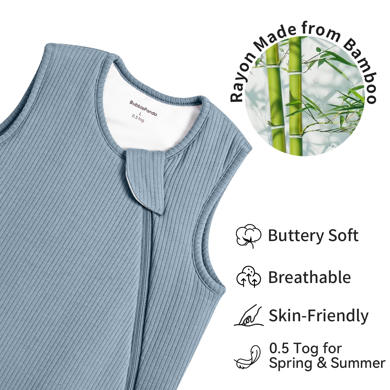 BubblePanda rayon bamboo fabric feels ultra-soft for baby skin and moisture management.