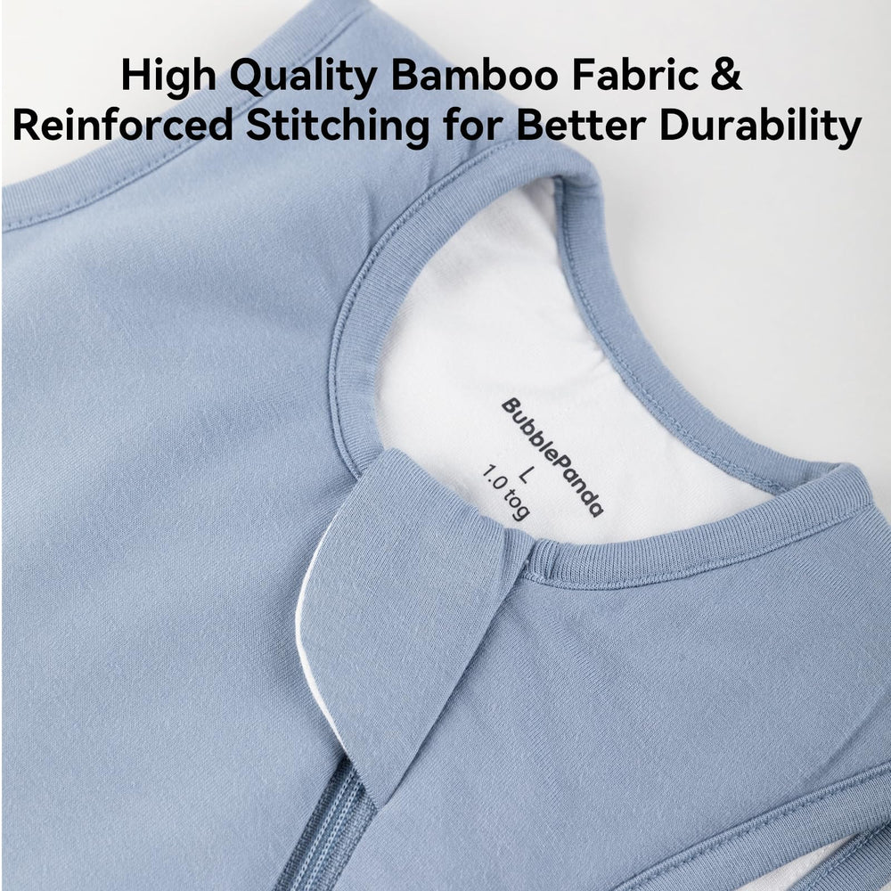 BubblePanda sleep sack face-protector illustrates zipper guard for facial safety during night changes.