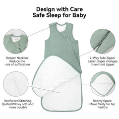 BubblePanda rayon sleep sack neck area with secure design for safety.