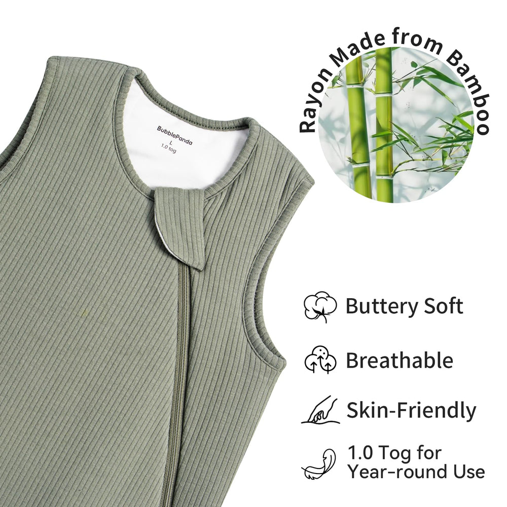 BubblePanda sleep sack 2-way zipper enables quick nighttime diaper changes.