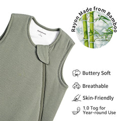 BubblePanda sleep sack 2-way zipper enables quick nighttime diaper changes.