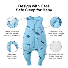 Okayinn BubblePanda sleep sack 2-way zip enables easy midnight diaper changes.