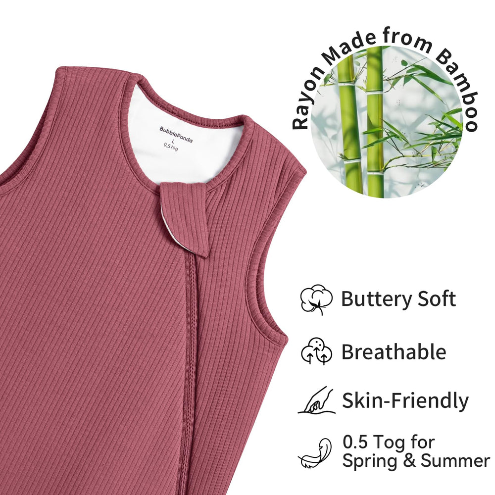 BubblePanda sleep sack features 2-way zipper for easy night-time diaper changes.