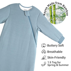BubblePanda sleep sack bamboo fabric enhances breathability for temperature regulation.