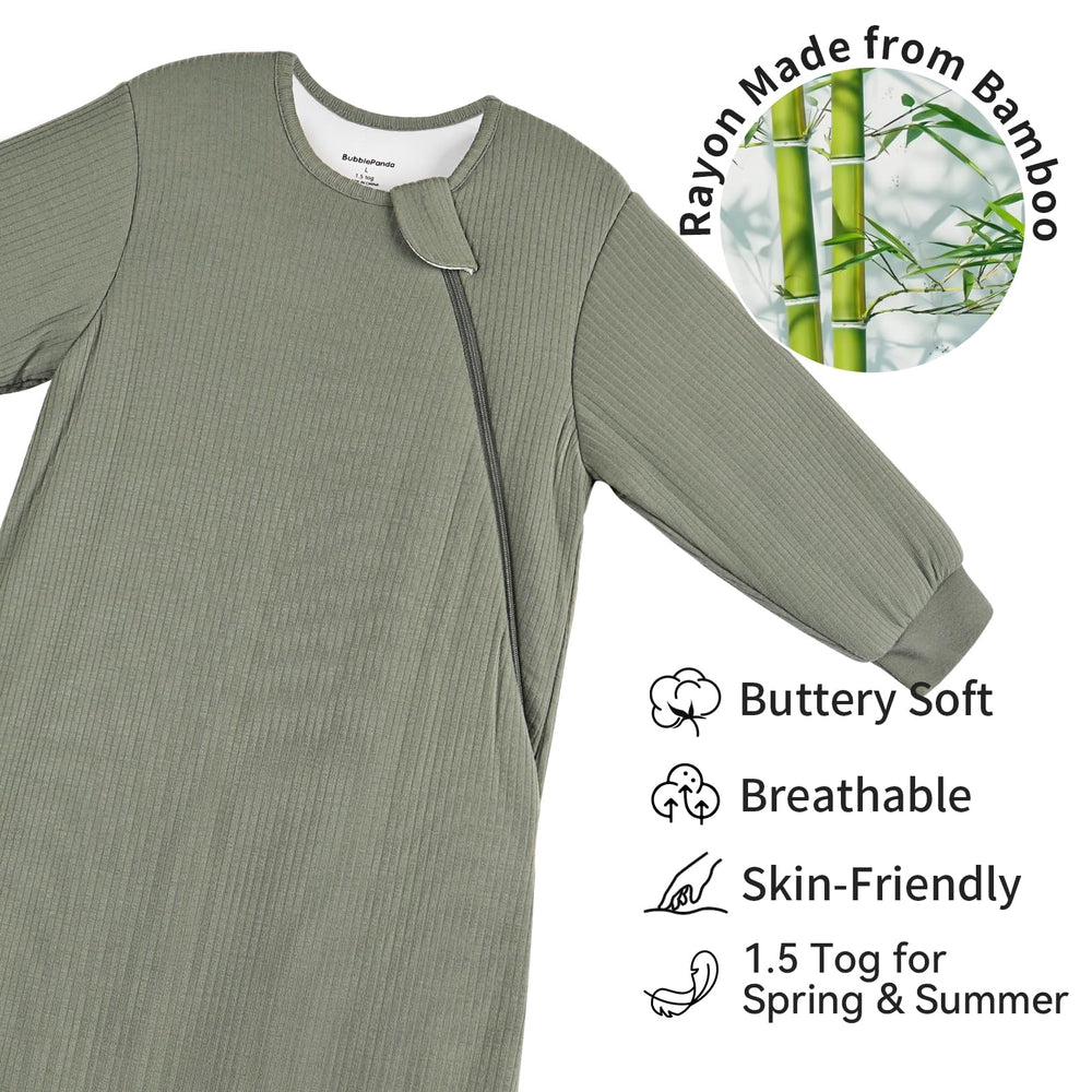 BubblePanda bamboo-rayon-breathable design keeps baby cozy and dry through the night.