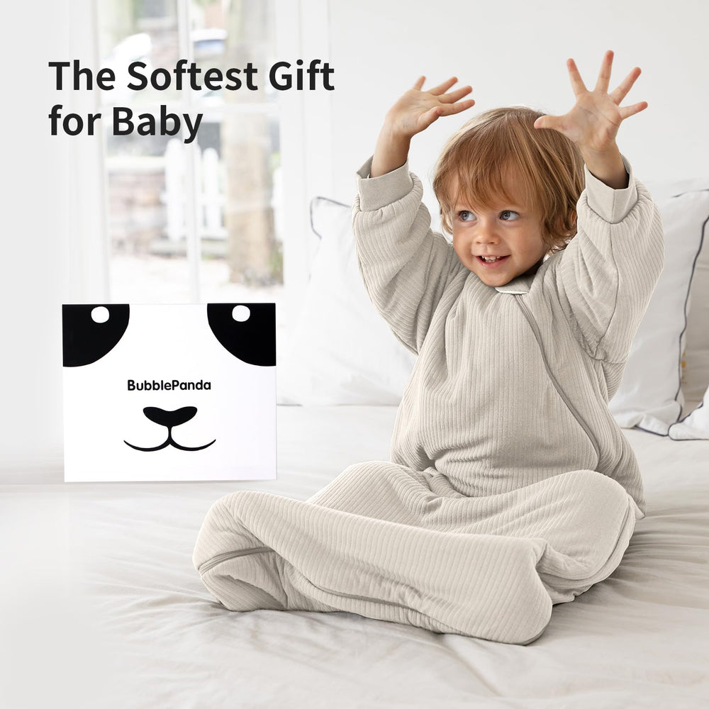 BubblePanda sleep sack during diaper change scenario for nighttime convenience.